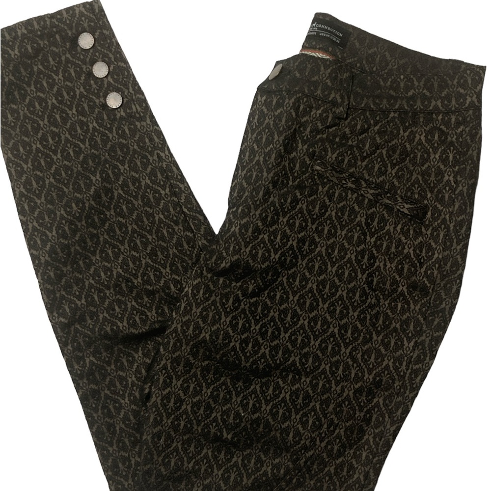Women's Patterned Slim Dress Pants - Black/Brown